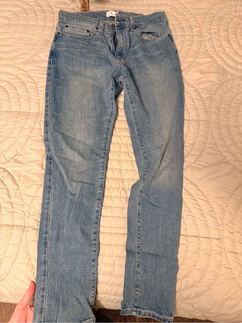 True Craft Light Blue Straight Leg Mens Jeans